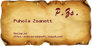 Puhola Zsanett névjegykártya